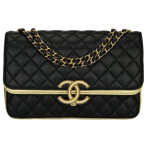 chanel black and gold crossbody bag